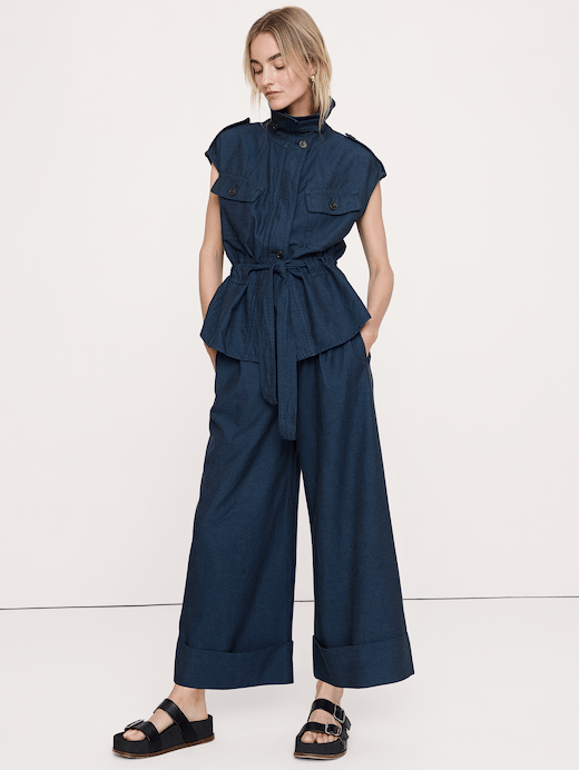 Banana Republic High-Rise Wide-Leg TENCEL™-Cotton-Linen Cropped Pant — photo 6