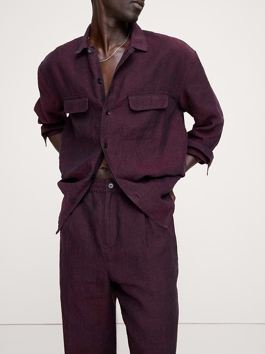 Banana Republic Straight Linen Pull-On Dress Pant — photo 4