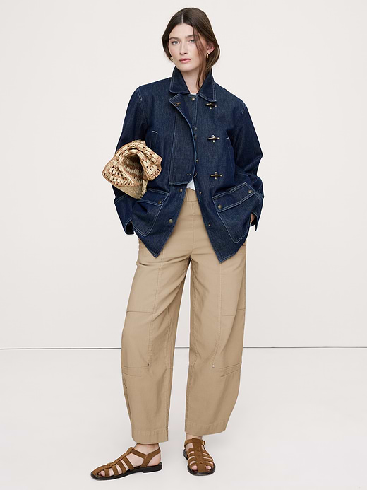 Banana Republic Wide-Leg Textured Twill Pull-On Pant — photo 6