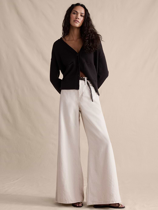 Banana Republic High-Rise Wide-Leg Lightweight Palazzo Jean — photo 1