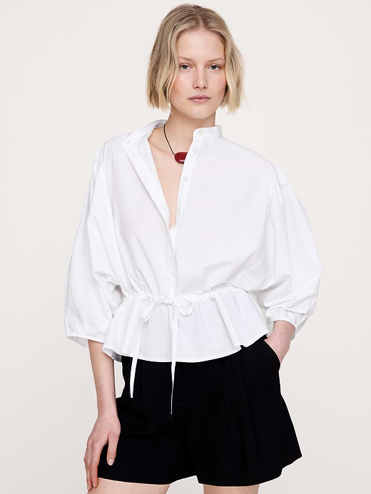 Banana Republic Cotton Poplin Tie-Waist Top — photo 1