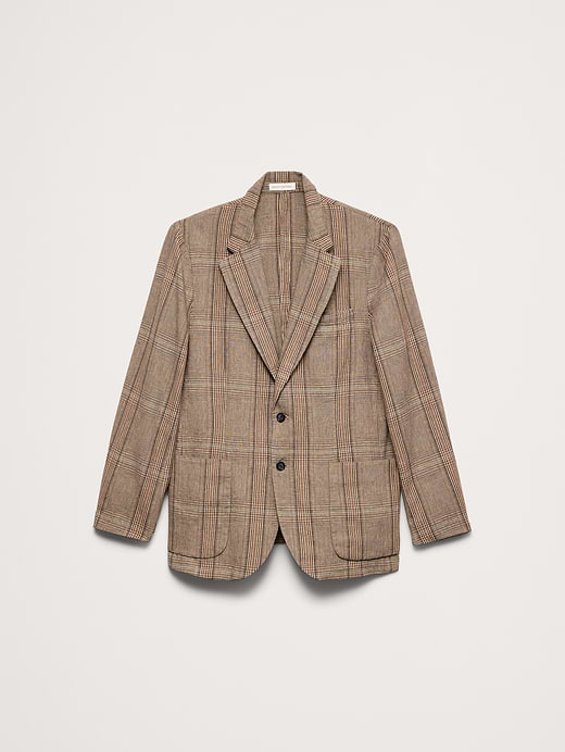 Banana Republic Italian Plaid Cotton-Linen Blazer — photo 5