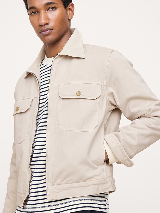 Banana Republic Cotton Twill Mechanic's Jacket with Corduroy Collar — photo 1