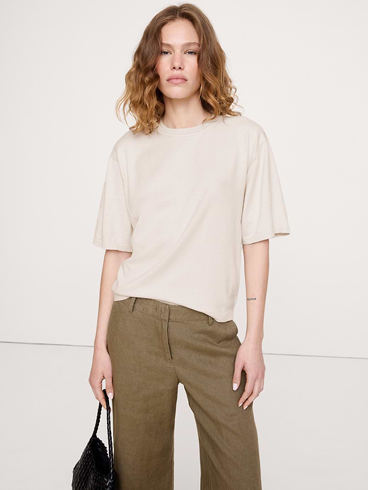 Banana Republic Larkspur Cotton-Silk Sweater Tee — photo 1