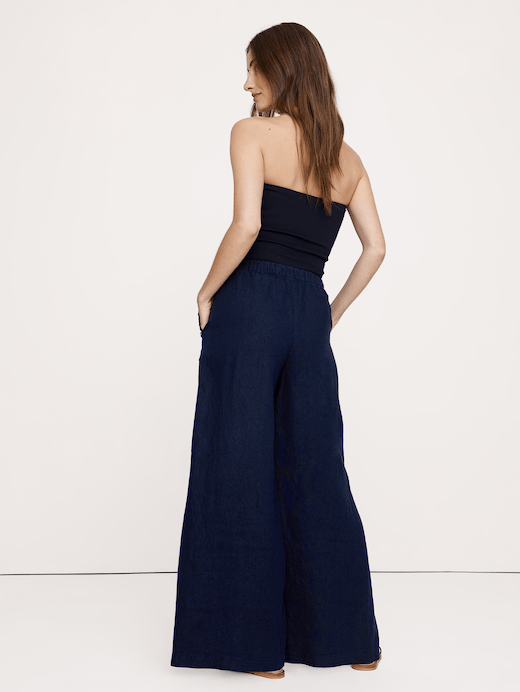 Banana Republic High-Rise Wide-Leg Linen Pull-On Sailor Pant — photo 3