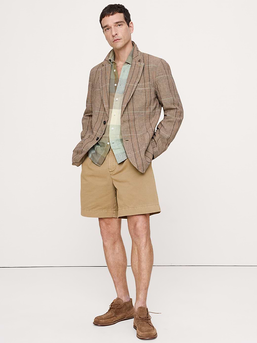 Banana Republic Italian Plaid Cotton-Linen Blazer — photo 1