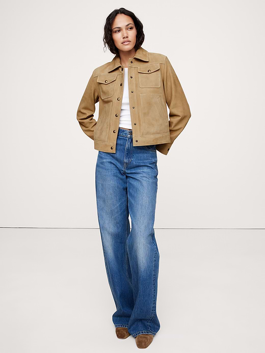 Banana Republic Relaxed Suede Trucker Jacket — photo 1
