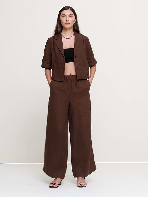 Banana Republic Linen Short-Sleeve Blazer Top — photo 8