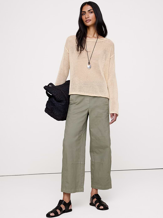 Banana Republic Mid-Rise Relaxed Painter Pull-On Pant — photo 1