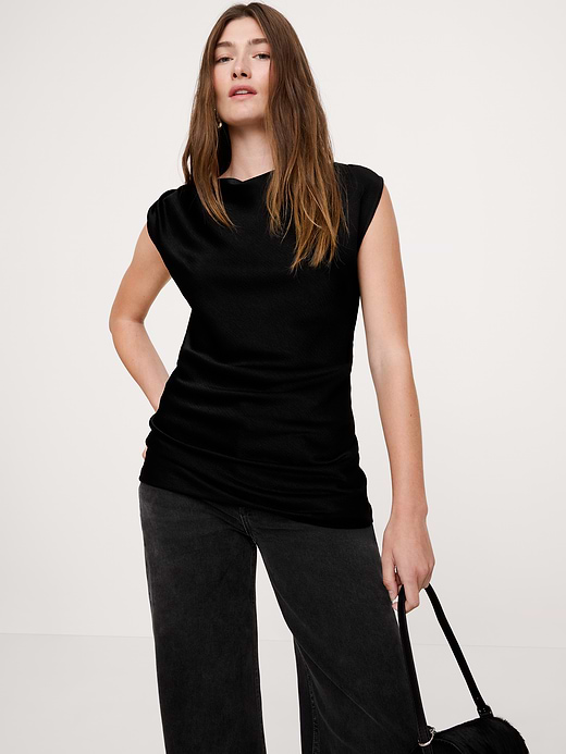 Banana Republic Hammered Satin Draped Top — photo 1