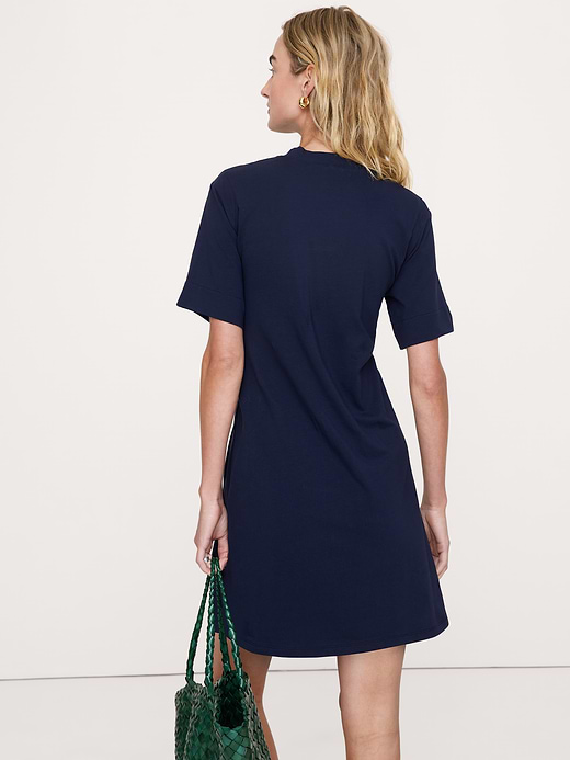 Banana Republic Stretch-Cotton High-Neck Mini Dress — photo 3