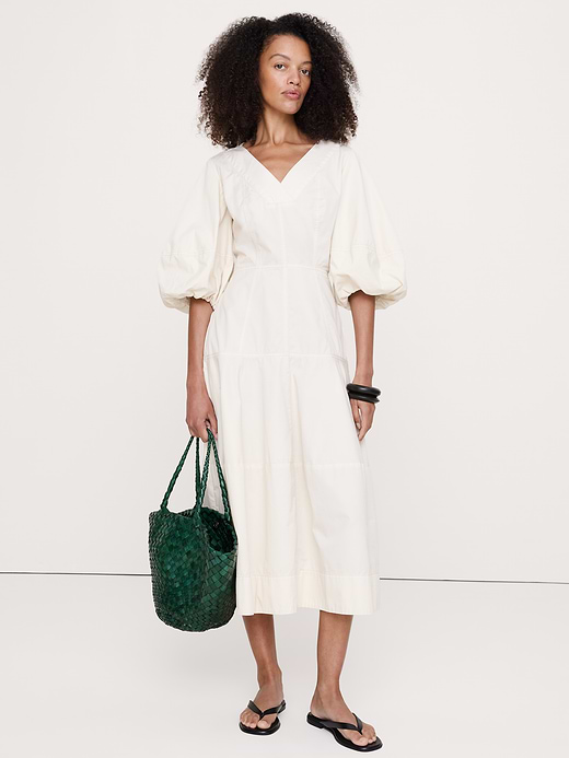 Banana Republic Cotton Twill Barrel Midi Dress — photo 1