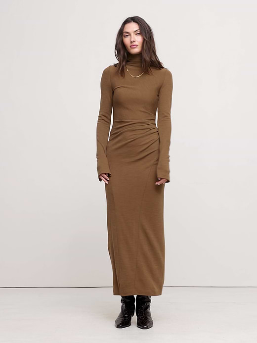 Banana Republic Wool-Blend Jersey Ruched Maxi Dress — photo 6
