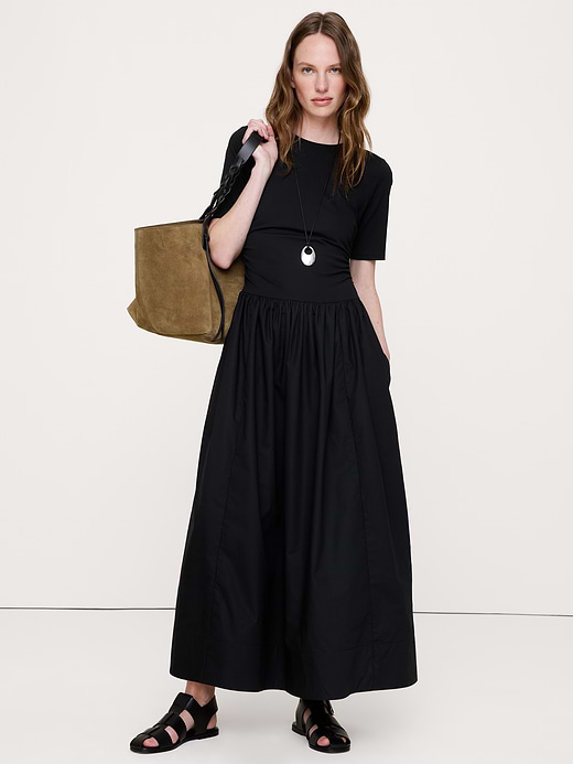 Banana Republic Jersey + Cotton Poplin Maxi Dress — photo 1