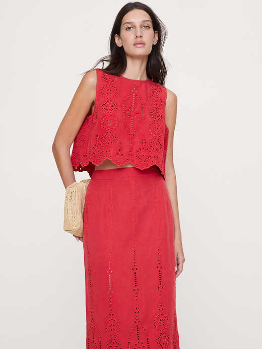 Banana Republic Tencel™-Linen Eyelet Tank — photo 1