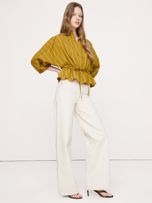 Banana Republic Cotton Poplin Tie-Waist Top — photo 1