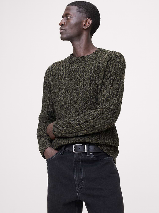 Banana Republic Bouclé Ribbed Crew-Neck Sweater — photo 1
