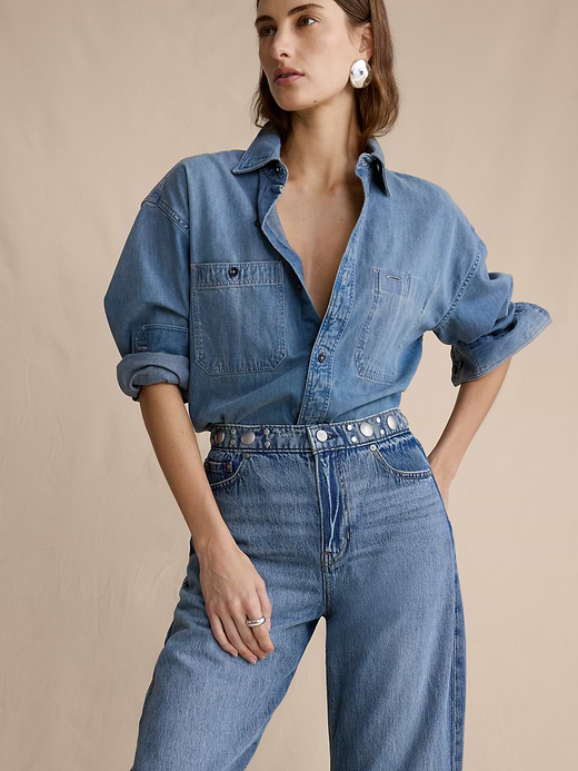 Banana Republic Mid-Rise Barrel Studded Ankle Jean — photo 4