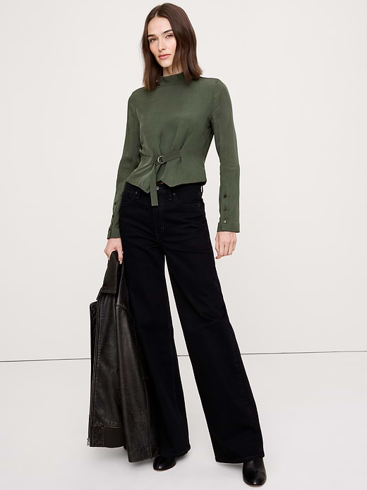 Banana Republic Drapey Mock-Neck Top — photo 1