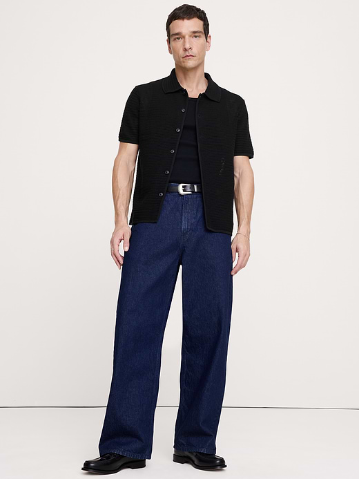 Banana Republic Cotton Mesh Polo Cardigan — photo 4