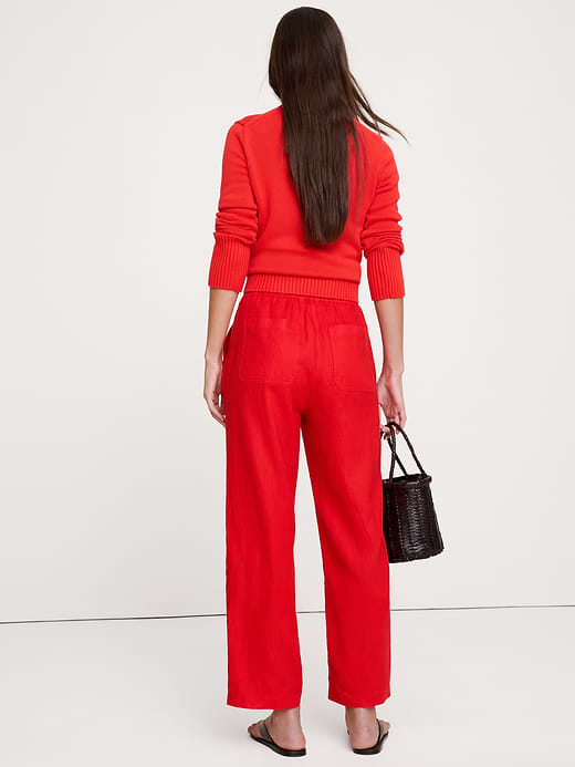 Banana Republic The Getaway Straight-Leg Pull-On Pant in Linen — photo 3
