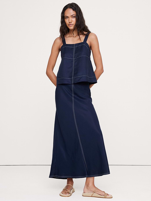 Banana Republic Viscose-Linen Bias-Cut Maxi Skirt — photo 1