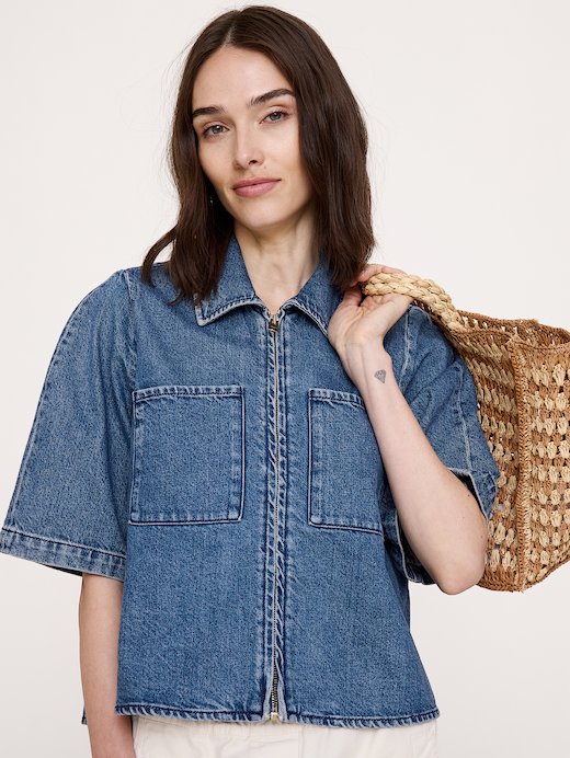 Banana Republic Denim Flare-Sleeve Jacket — photo 1