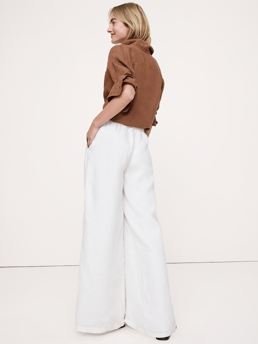 Banana Republic High-Rise Wide-Leg Linen Pull-On Sailor Pant — photo 3