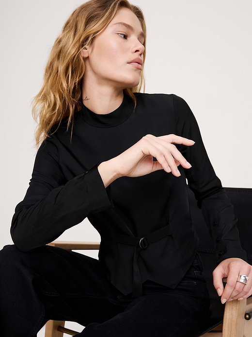 Banana Republic Drapey Mock-Neck Top — photo 4