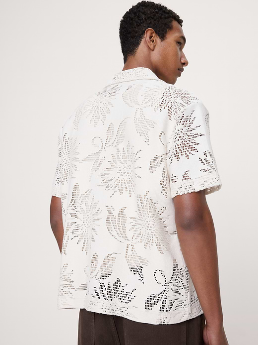 Banana Republic Floral Knit Button-Down Shirt — photo 3