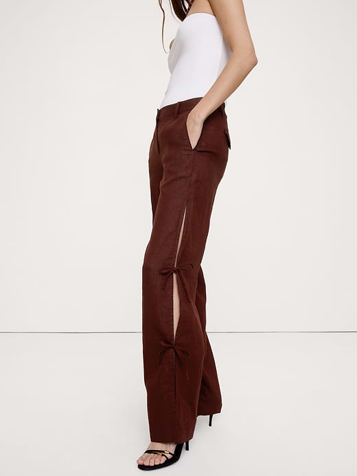 Banana Republic The Everyday Wide-Leg Side-Tie Pant In Linen — photo 4