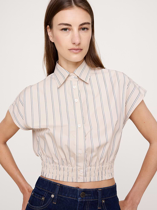 Banana Republic Cotton Poplin Cropped Shirt — photo 1