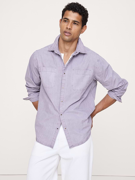 Banana Republic Archive Reissue Relaxed-Fit Cotton Poplin Shirt — photo 1