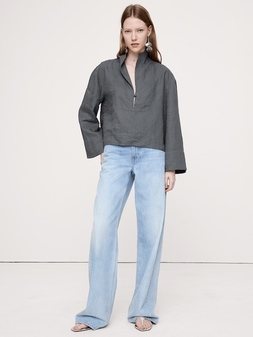 Banana Republic Linen Popover Top — photo 1