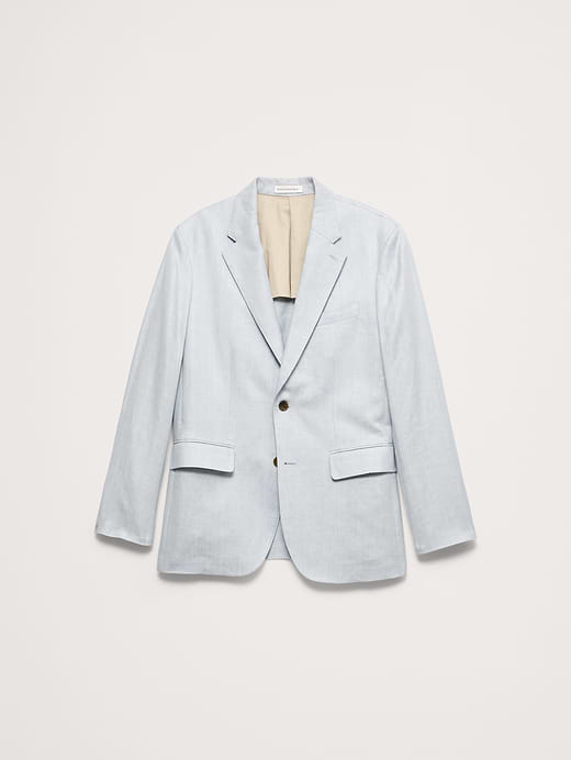 Banana Republic Tailored Slim-Fit Herringbone Linen-Merino Suit Jacket — photo 5
