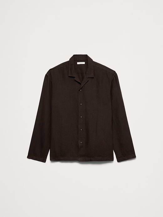 Banana Republic Relaxed-Fit Linen Long-Sleeve Resort Shirt — photo 5