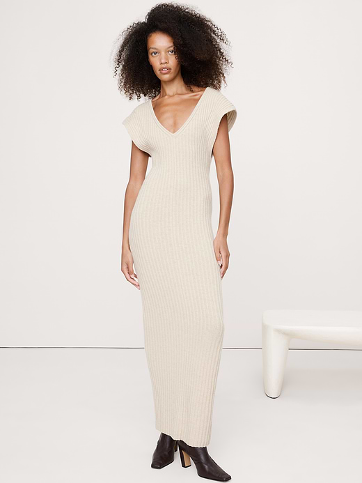 Banana Republic Merino-Cotton Maxi Dress with Open Back — photo 1