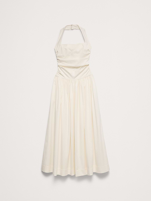 Banana Republic Stretch-Cotton Halter Maxi Dress — photo 5