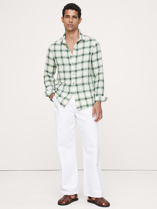 Banana Republic Standard-Fit Plaid Linen-Cotton Shirt — photo 1