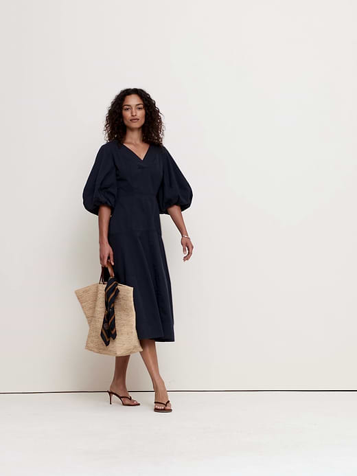 Banana Republic Cotton Twill Barrel Midi Dress — photo 5