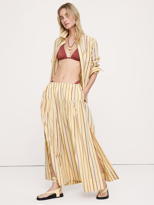 Banana Republic Tiered Cotton Poplin Maxi Skirt — photo 1