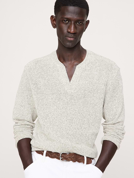 Banana Republic Marled Notch-Neck T-Shirt — photo 1
