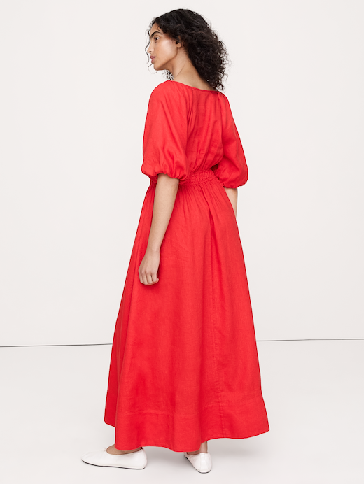 Banana Republic Linen Puff-Sleeve Maxi Dress — photo 3