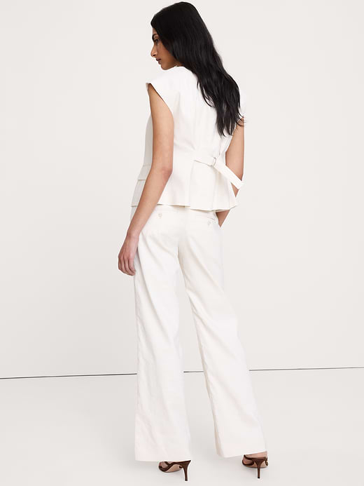 Banana Republic Low-Rise Wide-Leg Stretch Linen-Viscose Pant — photo 3