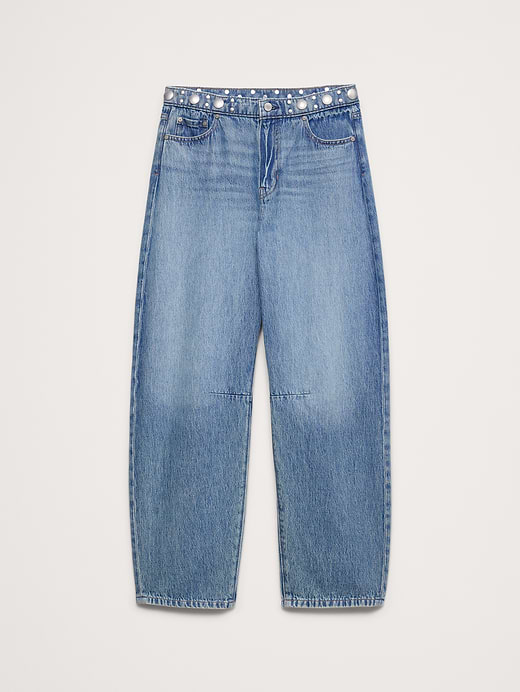 Banana Republic Mid-Rise Barrel Studded Ankle Jean — photo 6