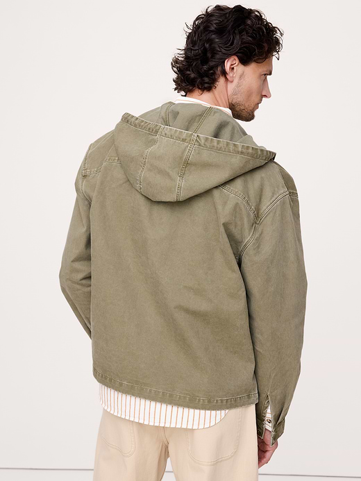 Banana Republic Cotton Twill Hooded Overshirt — photo 3