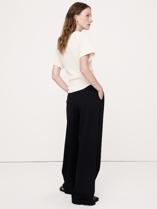 Banana Republic Ribbed Stretch-Cotton Scoop-Neck T-Shirt — photo 3