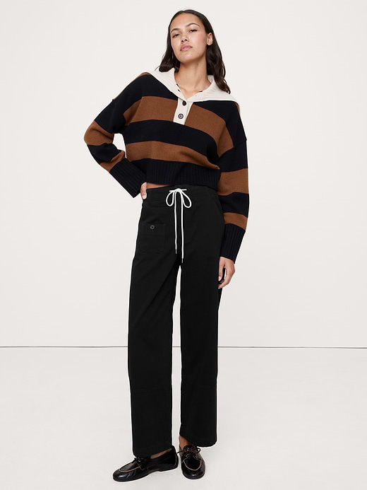 Banana Republic High-Rise Wide-Leg Pull-On Drawstring Pant — photo 1