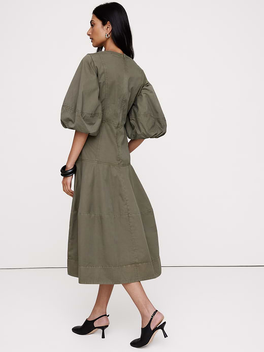 Banana Republic Cotton Twill Barrel Midi Dress — photo 3