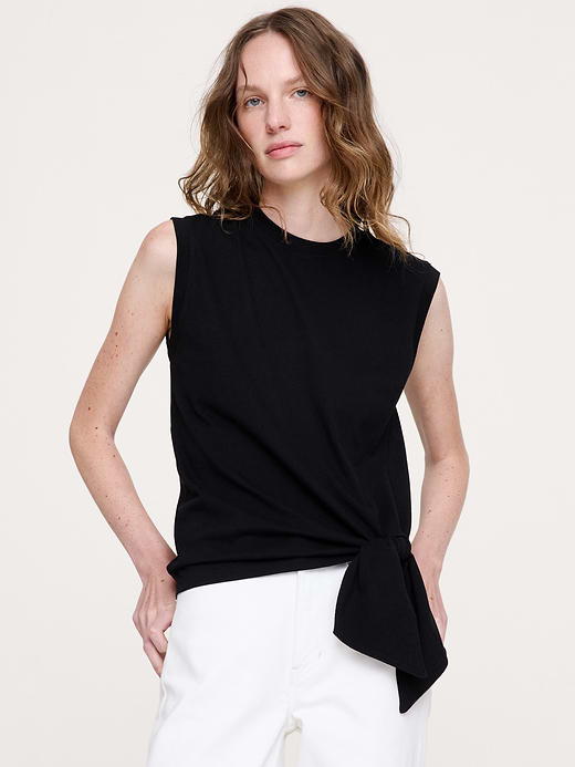 Banana Republic Vintage Cotton Tie-Hem Tank — photo 1